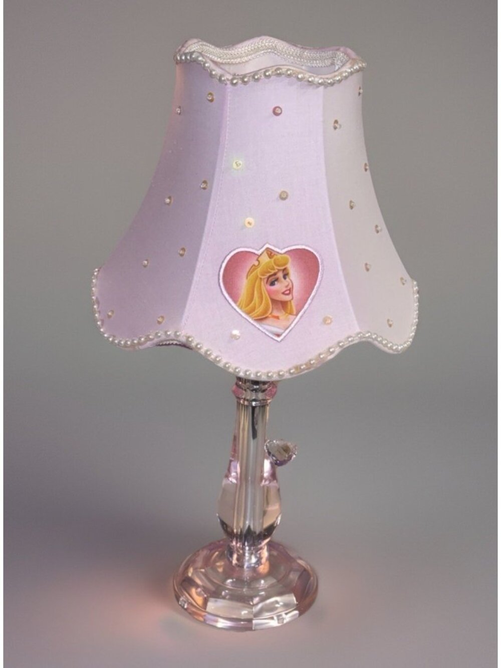 Disney Princess Bedside Lamp Pink Belle Cinderella Aurora Girls Room Decor